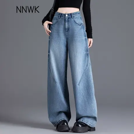 版型超好看的牛仔裤女2025新款春秋季直筒裤慵懒松弛感阔腿裤长裤商品大图