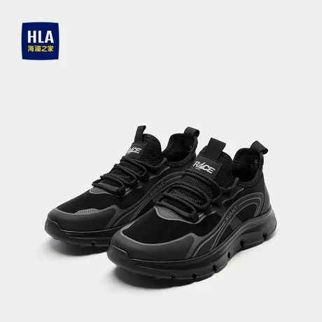 HLA/海澜之家系带休闲鞋2025新款轻便舒适绒感保暖柔软运动鞋男商品大图