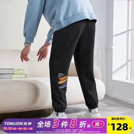 唐狮2022春秋新款运动裤男潮流宽松束脚卫裤灰色韩版休闲长裤子男图片