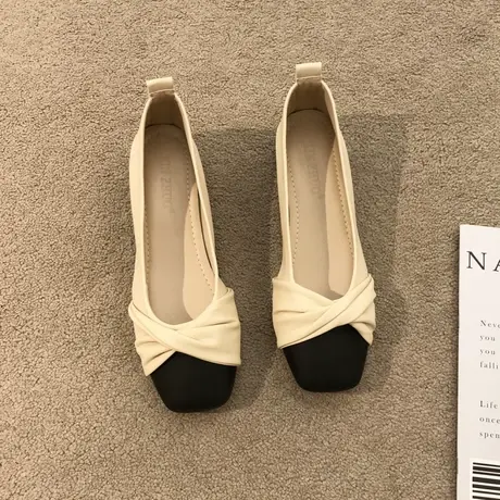 单鞋女瓢鞋2023年新款春夏季平底法式温柔玛丽珍女鞋子浅口奶奶鞋商品大图