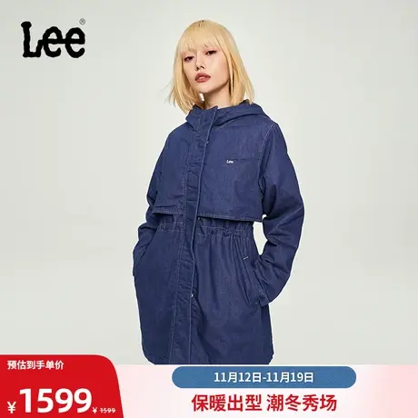 Lee商场同款23秋冬新品舒适版清水洗连帽棉服女LWT006721201-898图片