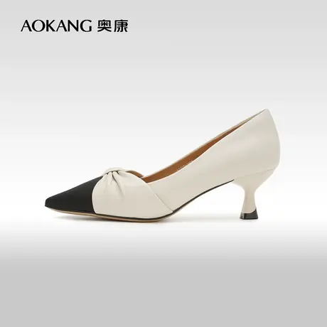 【门店发货】奥康女鞋 春秋季新款尖头时尚细跟单鞋气质优雅风商品大图