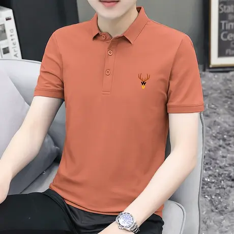 短袖t恤男2023新款保罗翻领polo衫夏季潮流有领半袖冰丝凉感体恤商品大图