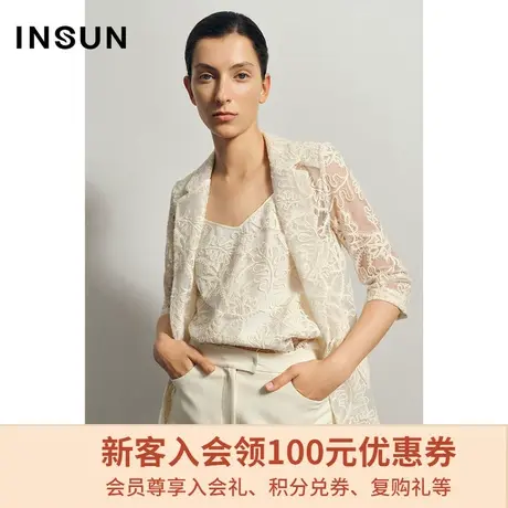 恩裳商场同款夏季时尚立体绣花简约干练气质一粒扣西装外套女图片