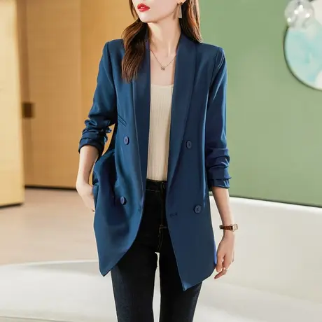 职业西装外套女2021秋季新款气质韩版薄款百搭宽松高级感西服上衣图片