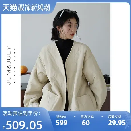 嘉茱莉2023秋季新款正反两面穿上衣外套女仿羊羔毛棉服宽松短外套商品大图