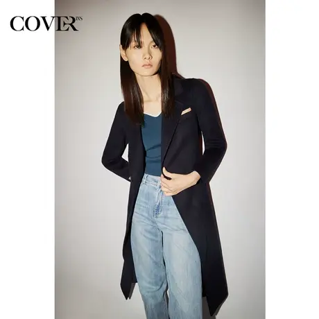 COVER冬季直身型100%绵羊毛高支轻薄毛呢外套商品大图