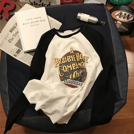 春季长袖t恤女ins潮韩版学生宽松显瘦时尚洋气打底衫chic港味上衣商品大图