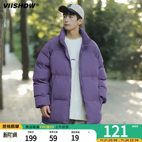VIISHOW棉衣男冬季2023短款宽松立领加绒加厚休闲潮牌保暖外套商品大图