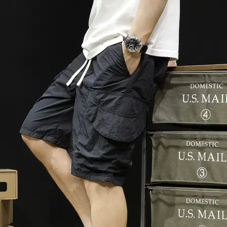 冰丝工装短裤男士五分裤夏季潮牌宽松大码5分速干裤子男2024新款商品大图