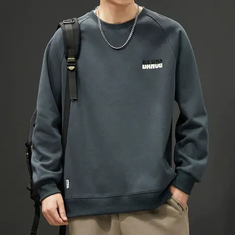 秋冬季重磅无帽打底衫春秋款男生中性风潮牌圆领长袖卫衣男装上衣商品大图