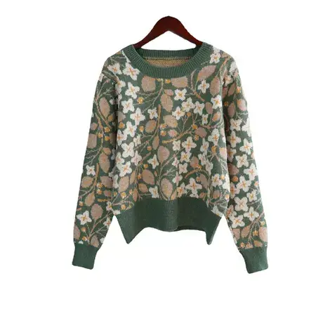 【直播】粉红大布娃娃圆领撞色针织衫商品大图