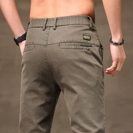 夏季男裤咖啡色休闲长裤男士修身直筒西装裤子男款春秋款2023新款商品大图