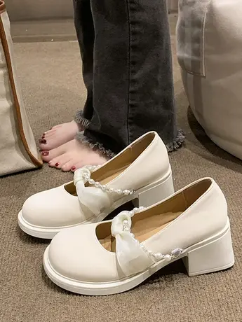 玛丽珍鞋2024年春秋季新款低跟平底晚晚温柔鞋仙女风配裙子单鞋女商品大图