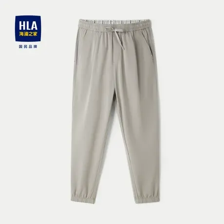 HLA/海澜之家仿铜氨休闲九分裤2024春夏新款微弹中腰舒适裤子男图片