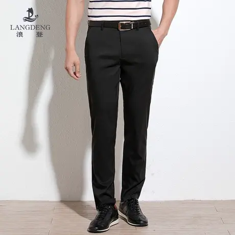 浪登天丝棉男士休闲裤男商务直筒宽松中年2023夏季新款薄款男裤子商品大图