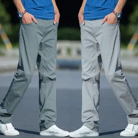 裤子男秋款男士休闲裤秋冬宽松纯棉大码中年男款爸爸西裤直筒男裤商品大图