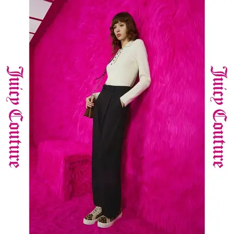 Juicy Couture橘滋秋女女装年新款简约刺绣腰带女休闲裤商品大图