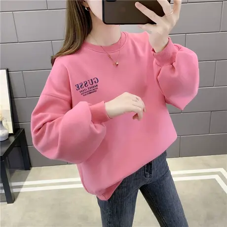 2023年秋冬新款爆款宽松韩版慵懒风女士卫衣女加绒加厚冬外穿上衣商品大图