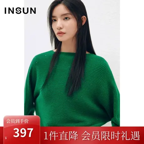 [美丽诺]恩裳COVER冬季2022落肩蝙蝠袖设计吸晴小金豆羊毛衫商品大图