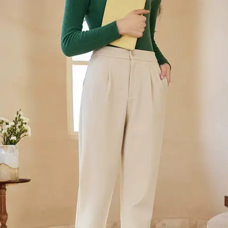 香影西装裤女高腰2023秋冬新款职业通勤宽松显瘦设计感休闲裤长裤图片