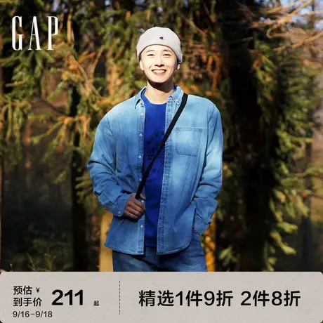 Gap男女装秋季新款工装宽松廓形牛仔衬衫736872休闲美式衬衣图片