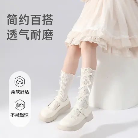 季薄款长筒公主袜子儿童袜子女童洛丽塔春秋款女宝蝴蝶结中筒袜夏商品大图