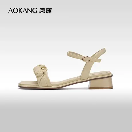 【门店发货】奥康女鞋 夏季新款时尚百搭女士通勤办公室凉鞋图片