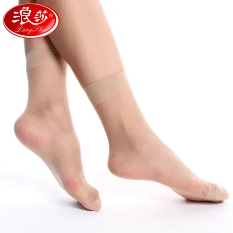 5双装 浪莎短丝袜 女士超薄透明水晶丝短袜子女袜 隐形短统 春夏商品大图