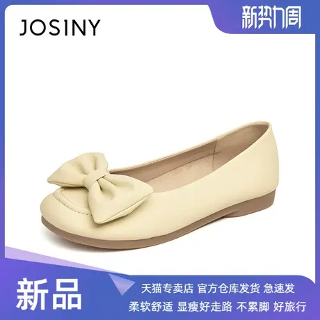 卓诗尼2023春季新款浅口方头蝴蝶结平底单鞋女官方旗舰女鞋春夏商品大图