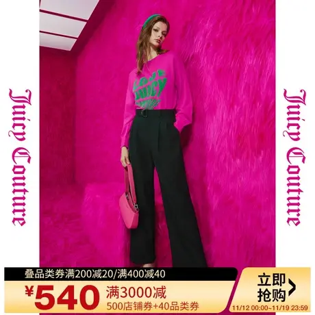 Juicy Couture橘滋秋女2023年新款率性自然logo刺绣腰带女休闲裤商品大图
