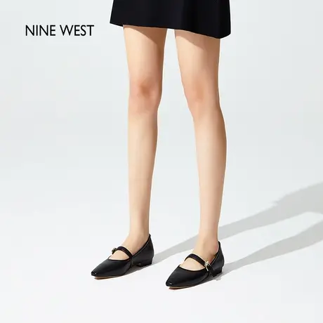 Nine West/玖熙小水晶通勤小方头玛丽珍鞋2025夏季季新款低跟单鞋图片