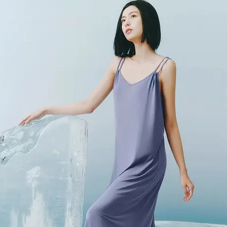 【冰立方】三枪夏吊带睡裙女凉感莫代尔性感睡裙吊带睡衣70512商品大图