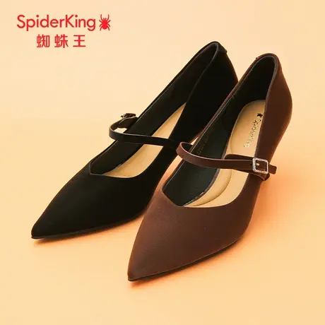 SPIDER KING/蜘蛛王正品女高跟鞋2025秋新款一字带尖头通勤工作鞋图片