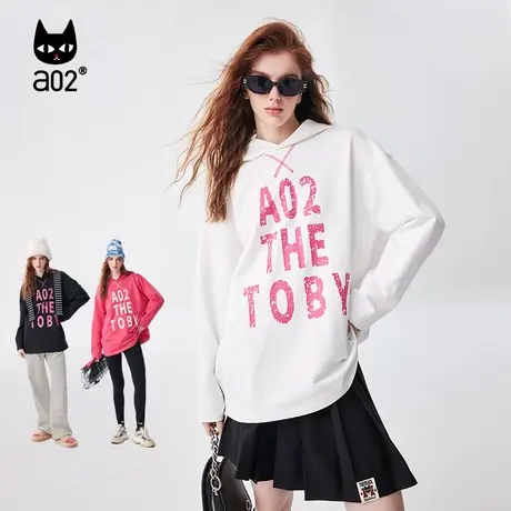 a02Fuzzy style时尚女性连帽卫衣宽松简约休闲女装2023年秋季新款图片