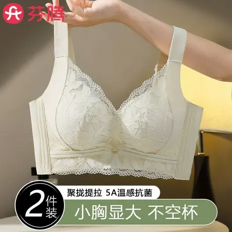 芬腾内衣女小胸聚拢显大无钢圈防下垂收副乳2025新款性感蕾丝文胸商品大图