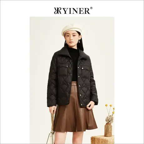 品质-YINER音儿女装2022冬季新款短款鹅绒羽绒服商品大图