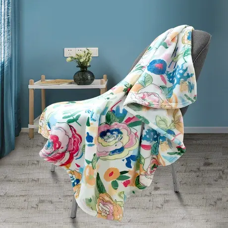 富安娜单层法兰绒毯精灵80*120cm/多功能毯摩卡时光80*120cm    T图片