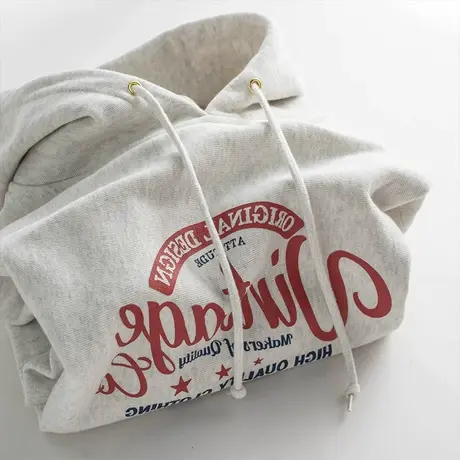 美式hiphop连帽卫衣女加绒宽松港风chic外套ins加厚潮牌秋冬上衣商品大图