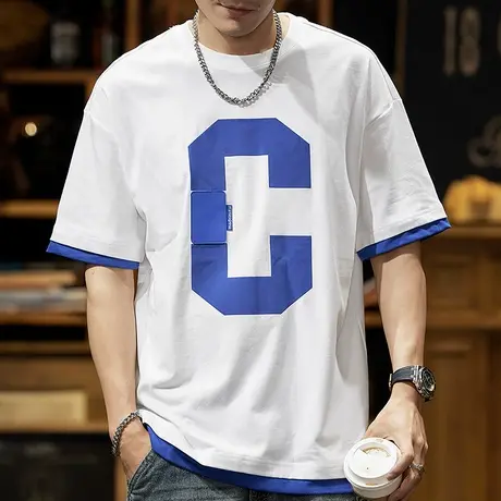 Modi Nick/摩帝尼克潮牌男款T恤时尚潮流时尚百搭男士t恤纯棉短袖商品大图