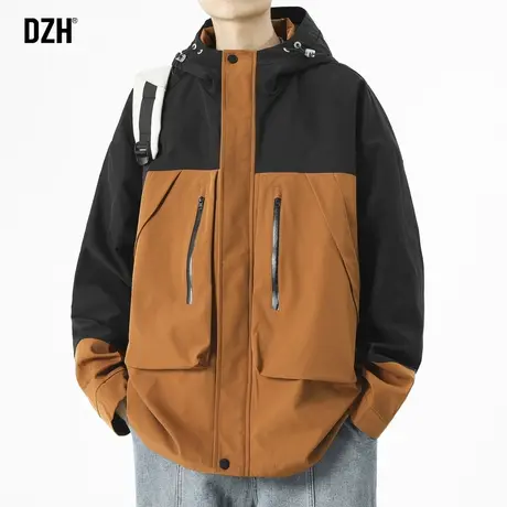 男士休闲外套男春秋款冲锋衣潮牌工装夹克2023风衣男款户外登山服商品大图