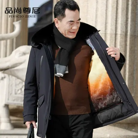 中老年人棉衣男士爸爸冬装外套加绒加厚保暖毛领50-60岁爷爷棉袄商品大图