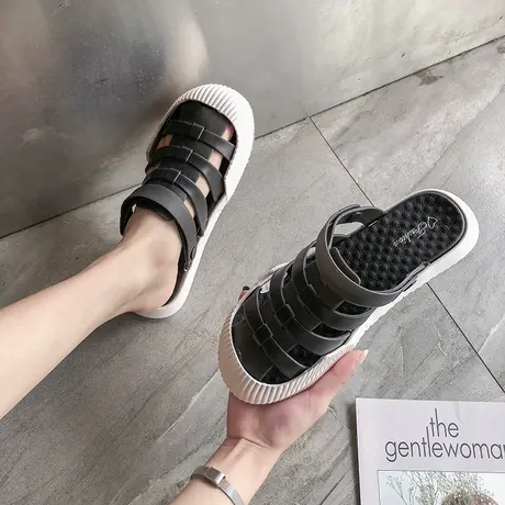 洞洞鞋女包头防滑软底夏外穿平底沙滩凉拖女护士两穿孕妇时尚凉鞋商品大图