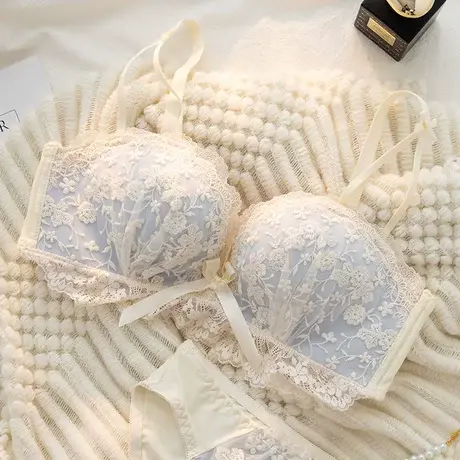 半杯小胸聚拢内衣女加厚手掌杯显大不空杯胸罩aa杯少女文胸套装图片