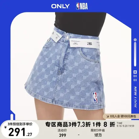 ONLY奥莱2023春夏新款NBA联名满印宽松高腰短裤牛仔裤女商品大图