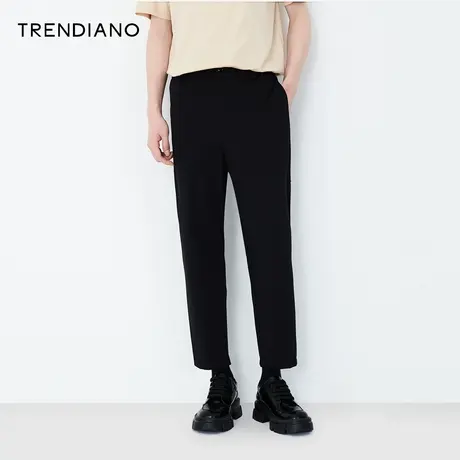 TRENDIANO秋季男装新款官方潮牌时尚潮流针织长裤直筒休闲裤商品大图