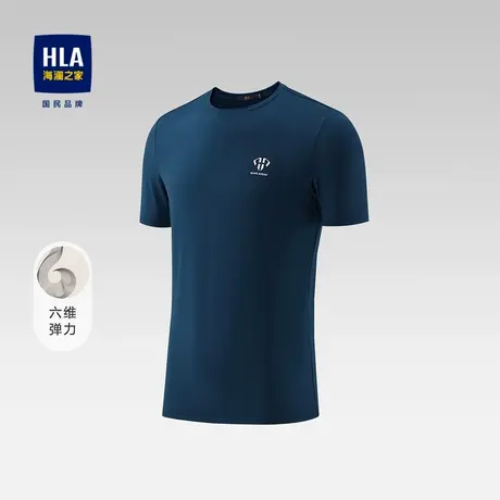 【奥莱】HLA/海澜之家2024六维弹力短袖T恤男透气运动风短T男商品大图