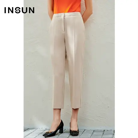 INSUN恩裳春款轻商务简约九分裤立裁休闲裤商品大图