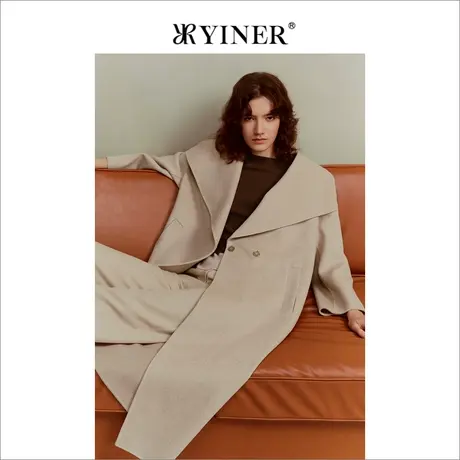 【绵羊毛+山羊绒】YINER音儿女装冬季双面呢大衣外套商品大图