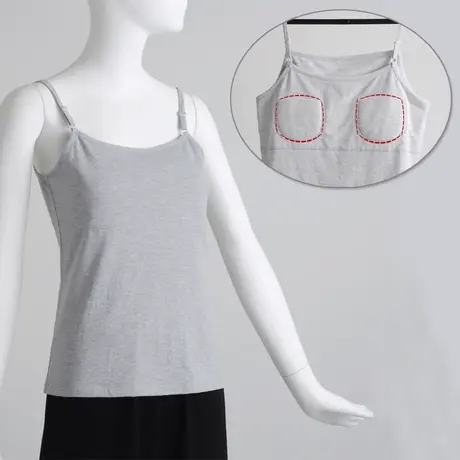 防凸点吊带 背心一体式女 胸垫不凸点 妈妈平胸内衣成人防突商品大图